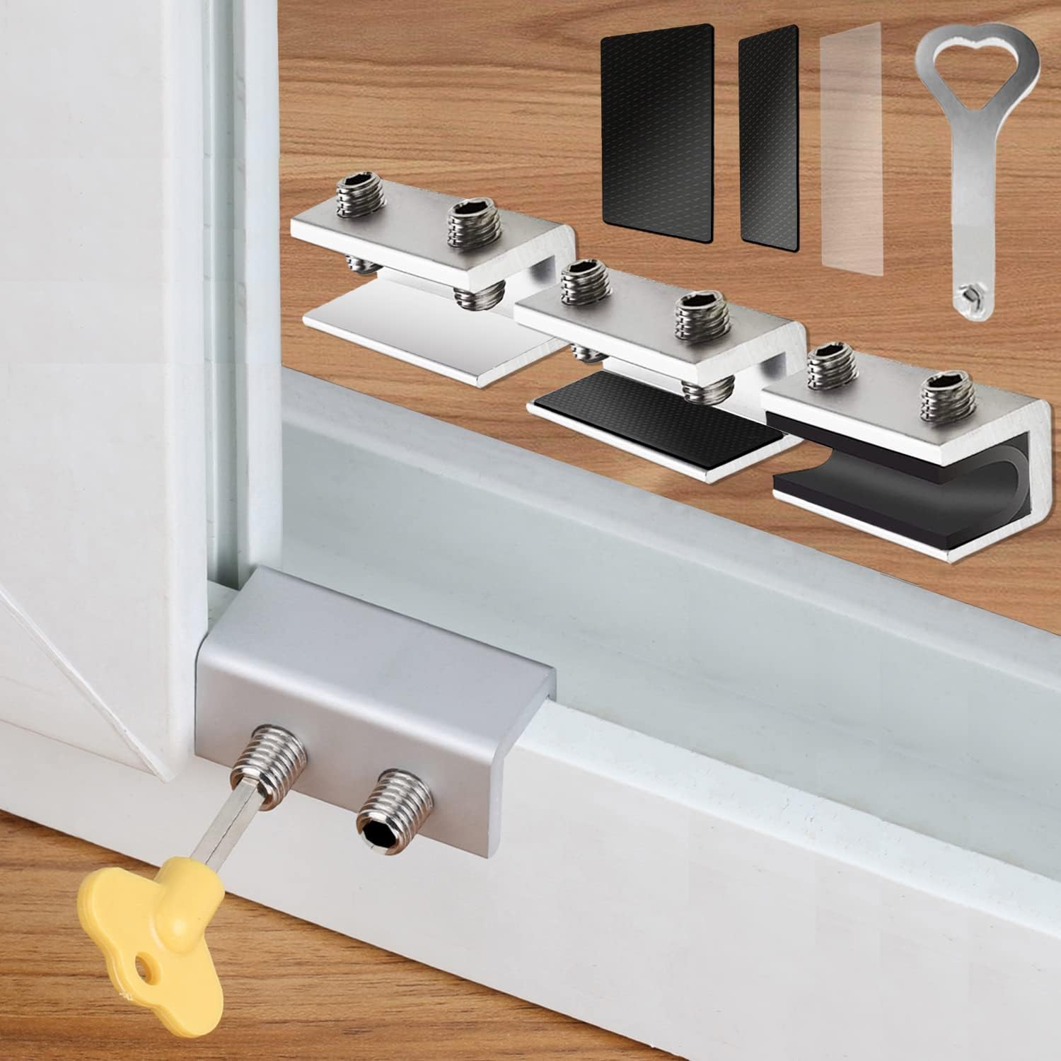Tahikem 4 Sets Sliding Window Locks, Security Window Double Lock with ...