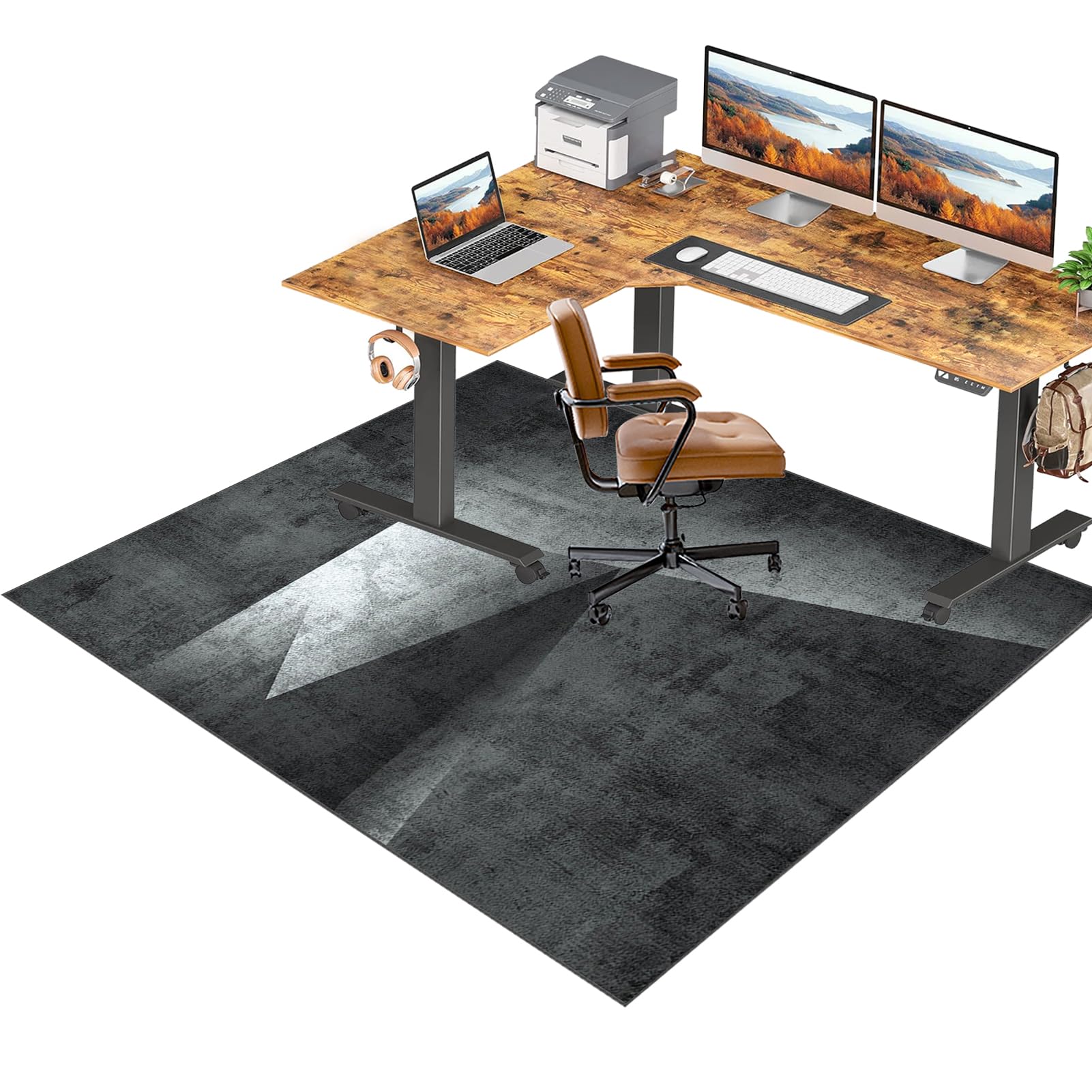 RxiBeFuw Heavy Duty Office Chair Mats for Carpeted and Hardwood Floor Carpet Protector Chair Mat 160 x 200 cm Non-Slip Gamer Floor Mat for Gaming and Office Chair Floor Protector for Rolling Chair
