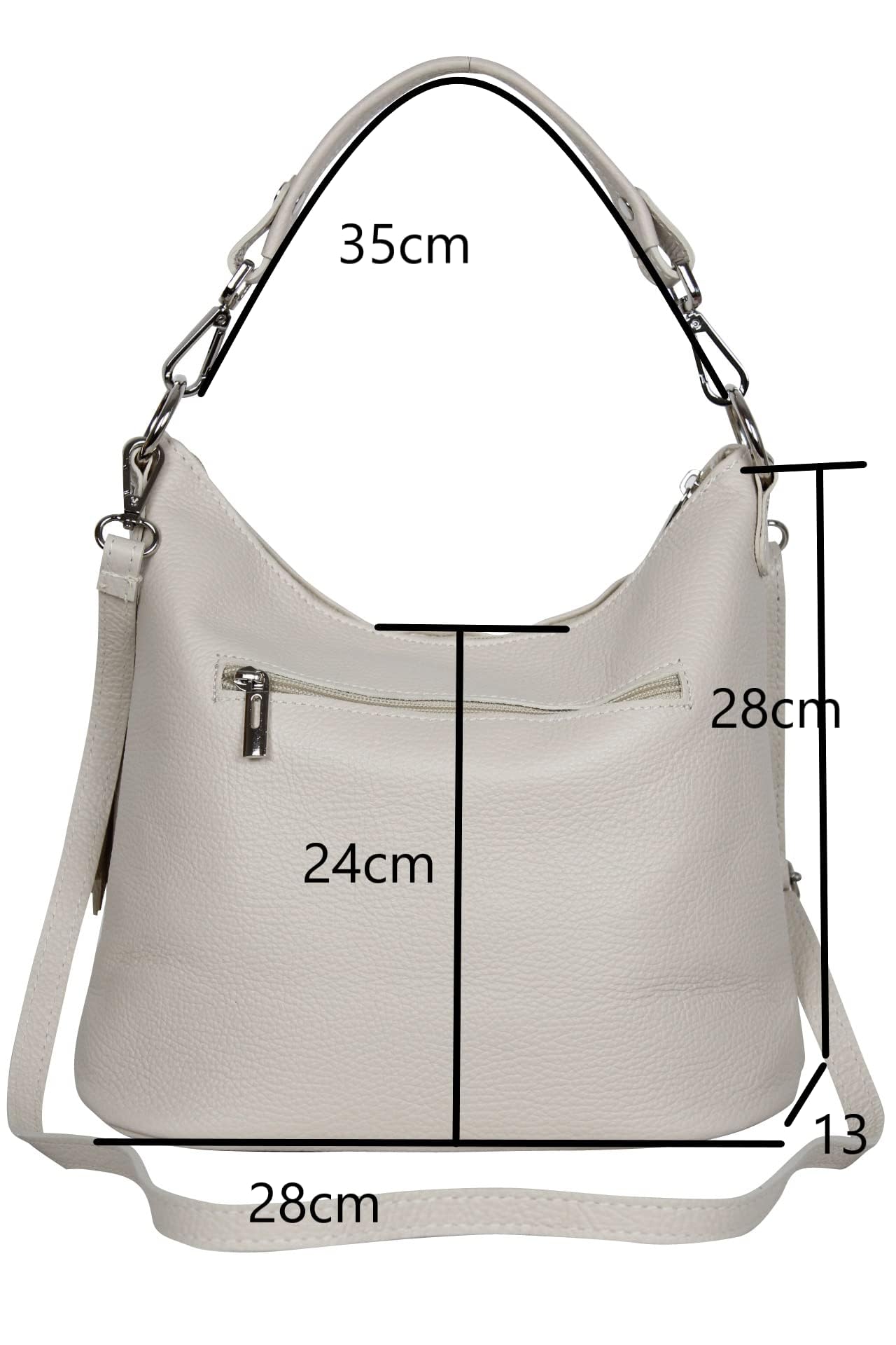 AmbraModa GLX09 - Borsa a tracolla da donna in vera pelle
