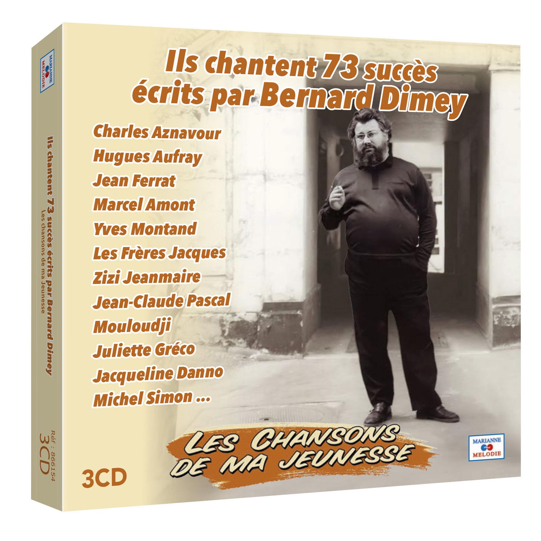 Les Chansons de Ma Jeunesse, Collection de 73 Succès Écrits par Bernard Dimey, Album Musical 3 CD, Artistes Variés