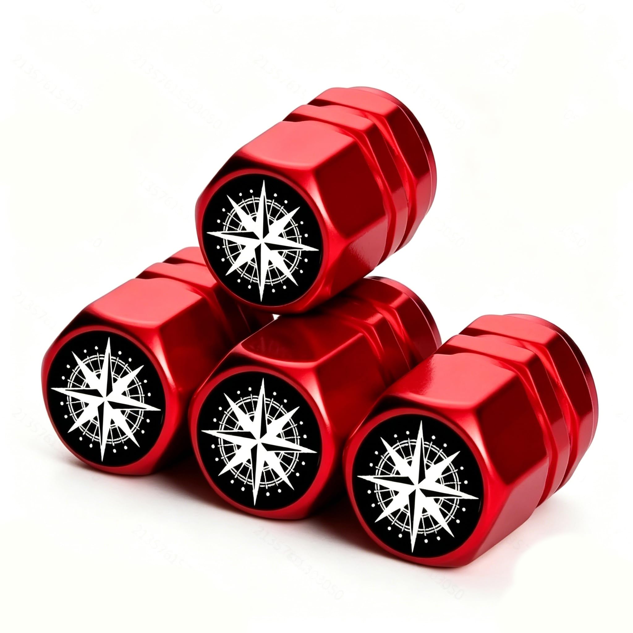 YDSTNiu 4 pieces Car Tyre Valve Dust Caps for Opel Astra K Sports Tourer (ab Bj.2015),Wheel Stem Air Plugs Engraved Metallic Compass Rim Styling Decorations,Red