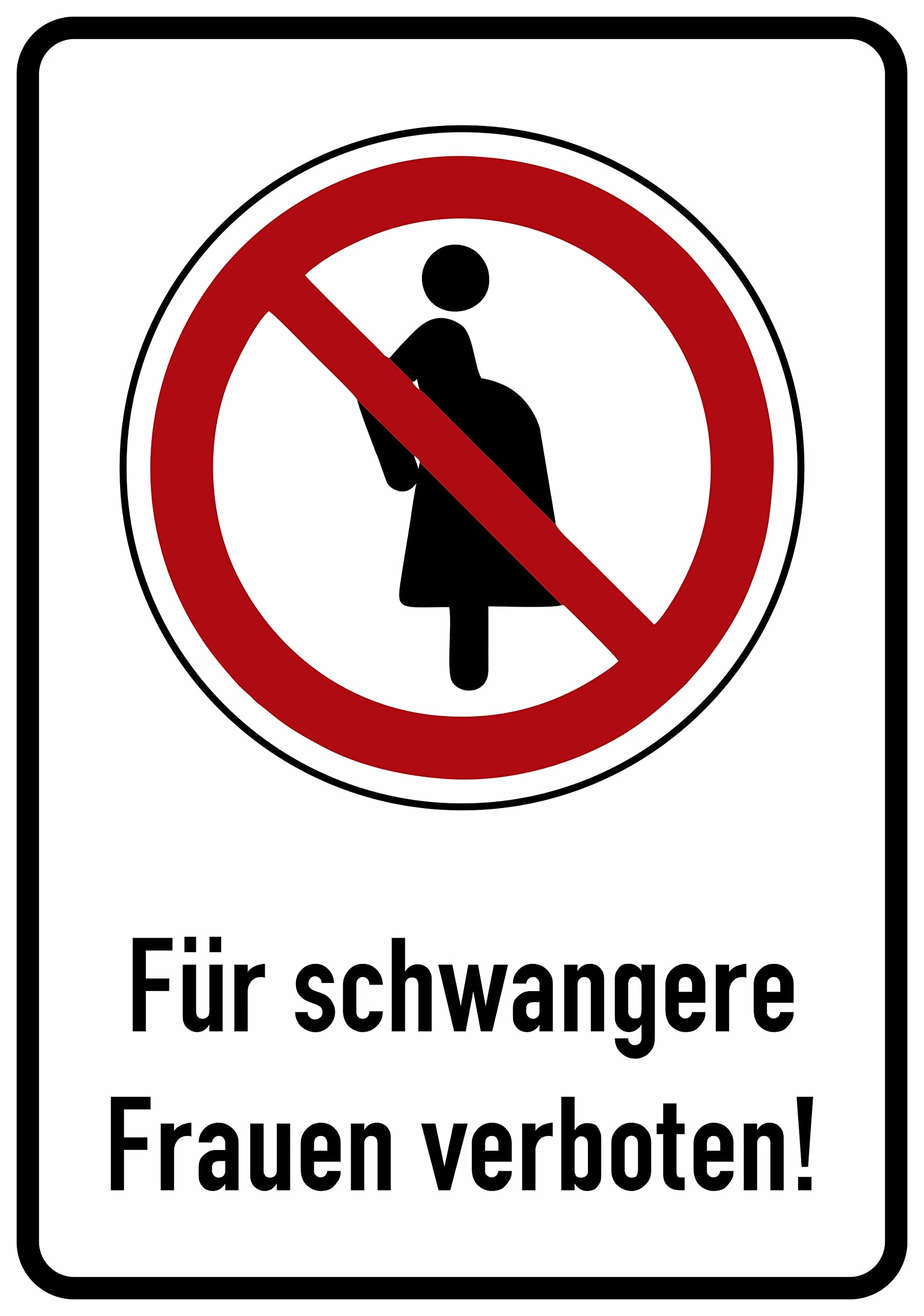 Daged For pregnant women prohibited sticker 23 x 16 cm safety sign ISO 7010-P023 sticker T-172, White