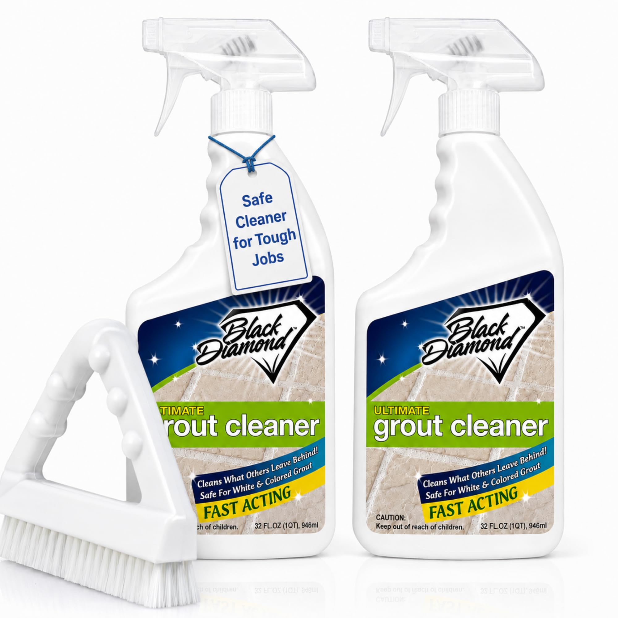 Ultimate Grout Cleaner for Tile Floors, 2-QTS W Brush