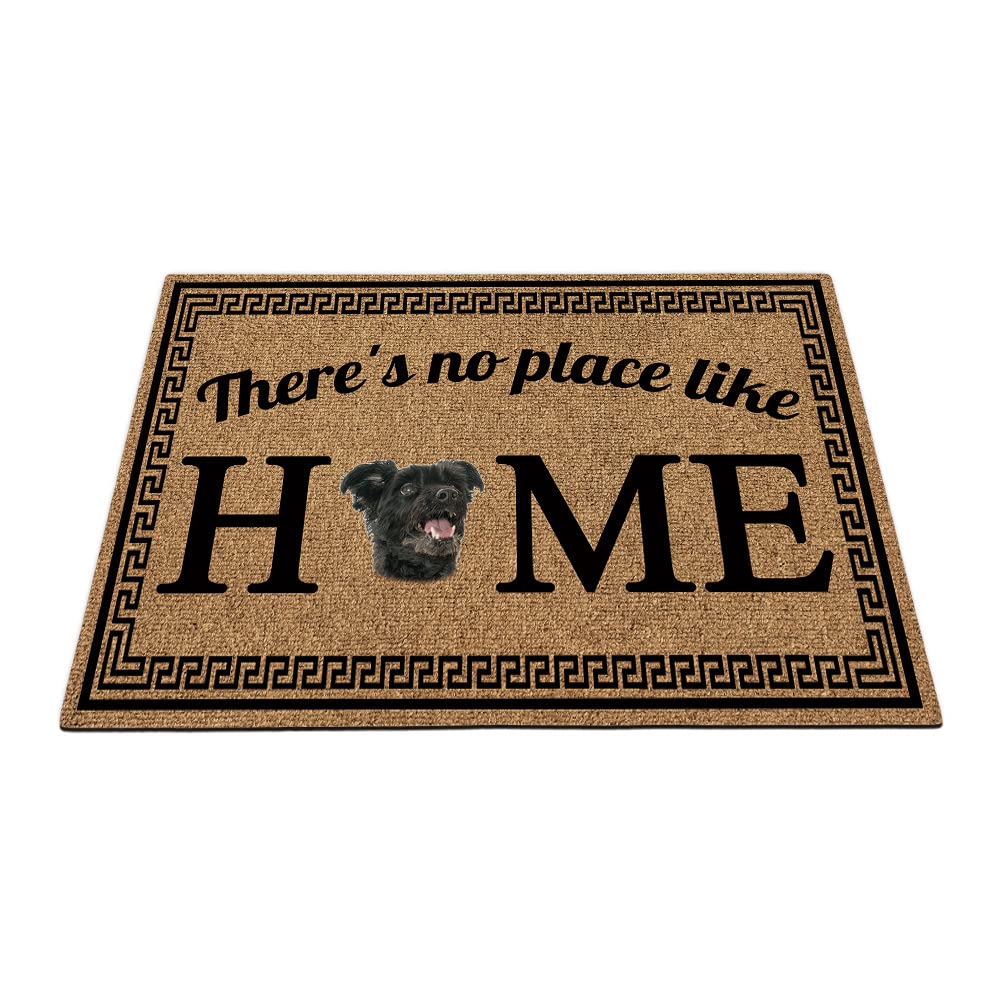 BAGEYOU There's no Place Like Home Doormat with Cute Yorkie Poodle Dog Welcome Floor Mat for Home Decor 35.4"x23.6"