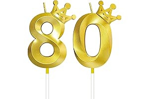 3D Crown Designed 80th Birthday Candle