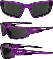 Vista 7 de Global Vision Sly - Gafas de sol acolchadas para mujer, montura metálica morada
