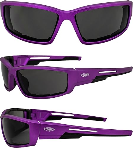Miniatura 7 de Global Vision Sly - Gafas de sol acolchadas para mujer, montura metálica morada