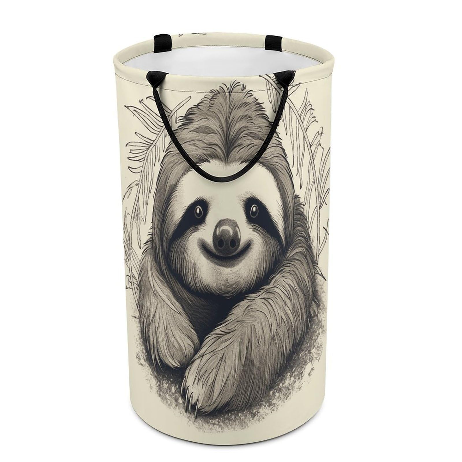 Sloth My Spirit Animal Laundry Basket with Handles Large Collapsible Laundry Bag Freestanding Waterproof Clothes Hamper Decor Storage of Dirty Clothe for Family Bathroom 86L