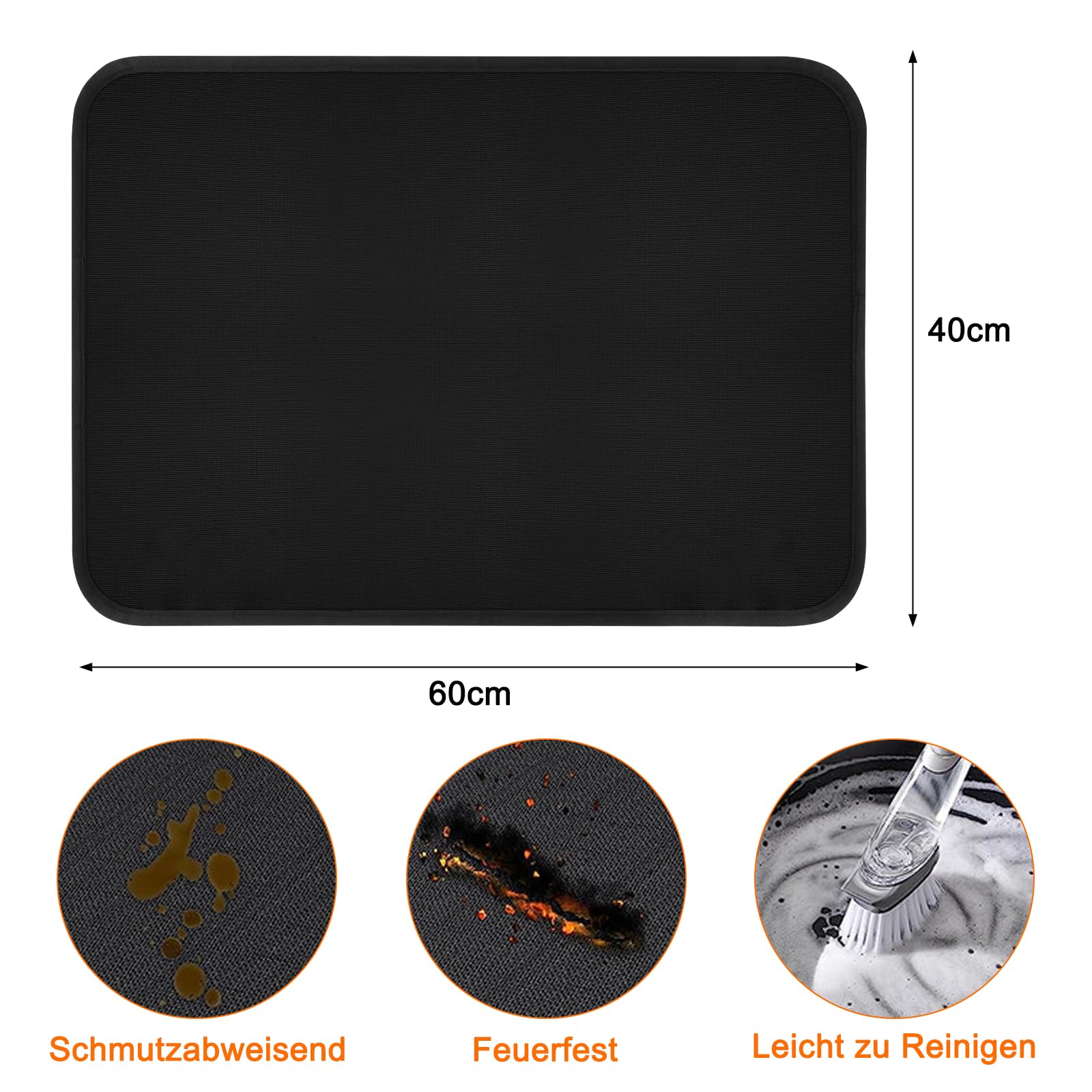Tappetino resistente al calore, 4 tappetini per cucina antiscivolo da 30,5 x 40,6 cm, in silicone per friggitrice ad aria Ninja Foodi, tostapane, forno, caffettiera, frullatore