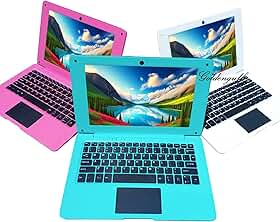 Computador portátil Mini Quad Core de 10 polegadas alimentado por Android 12 Netbook 64GB pequeno computador com webcam WiFi Bluetooth, mouse carregador incluído, adequado para crianças e estudantes,