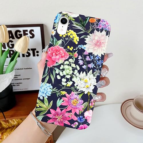 Miniatura 3 de J.west Funda compatible con iPhone XR 6.1, diseño de flores de jardín de silicona suave a prueba de golpes, bonito diseño floral, ajuste delgado,