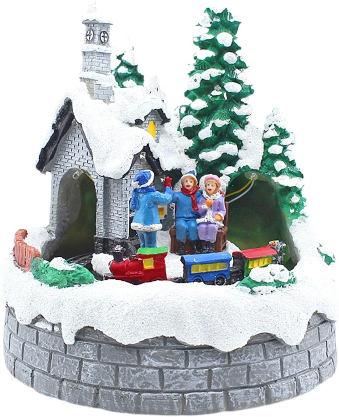 Amazon | クリスマス 卓上 置物 動いている列車 ミニチュア 置物