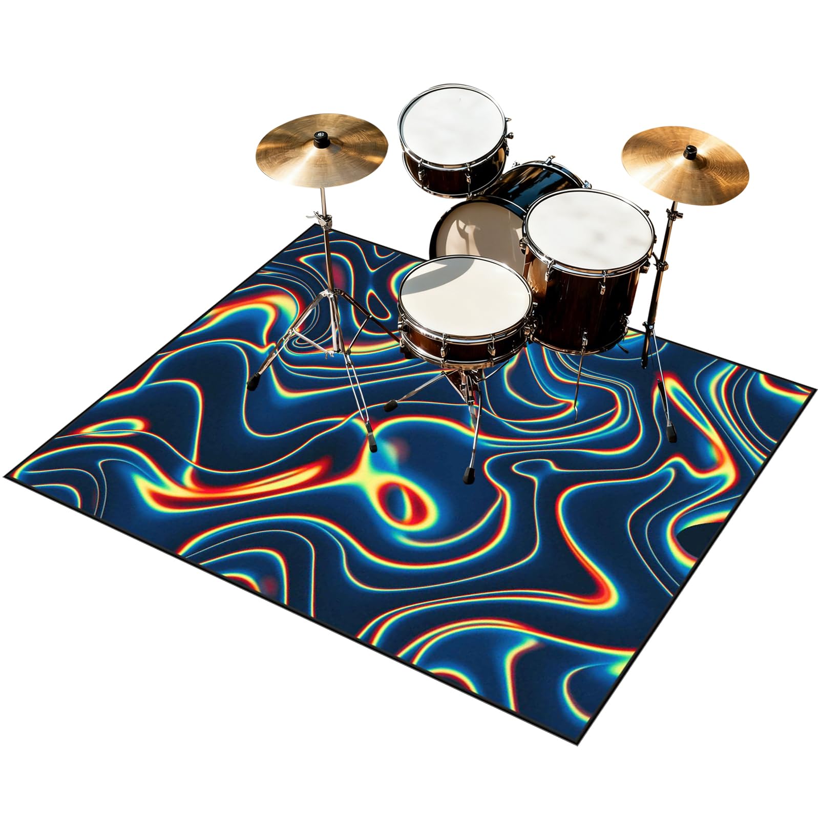 140 x 120 cm Dywan z baterią elektroniczną Dźwiękoszczelny Antypoślizgowy Dywan Pochłaniający Akustyczny Profesjonalna mata do instrumentów muzycznych do instrumentów muzycznych do gitary basowej