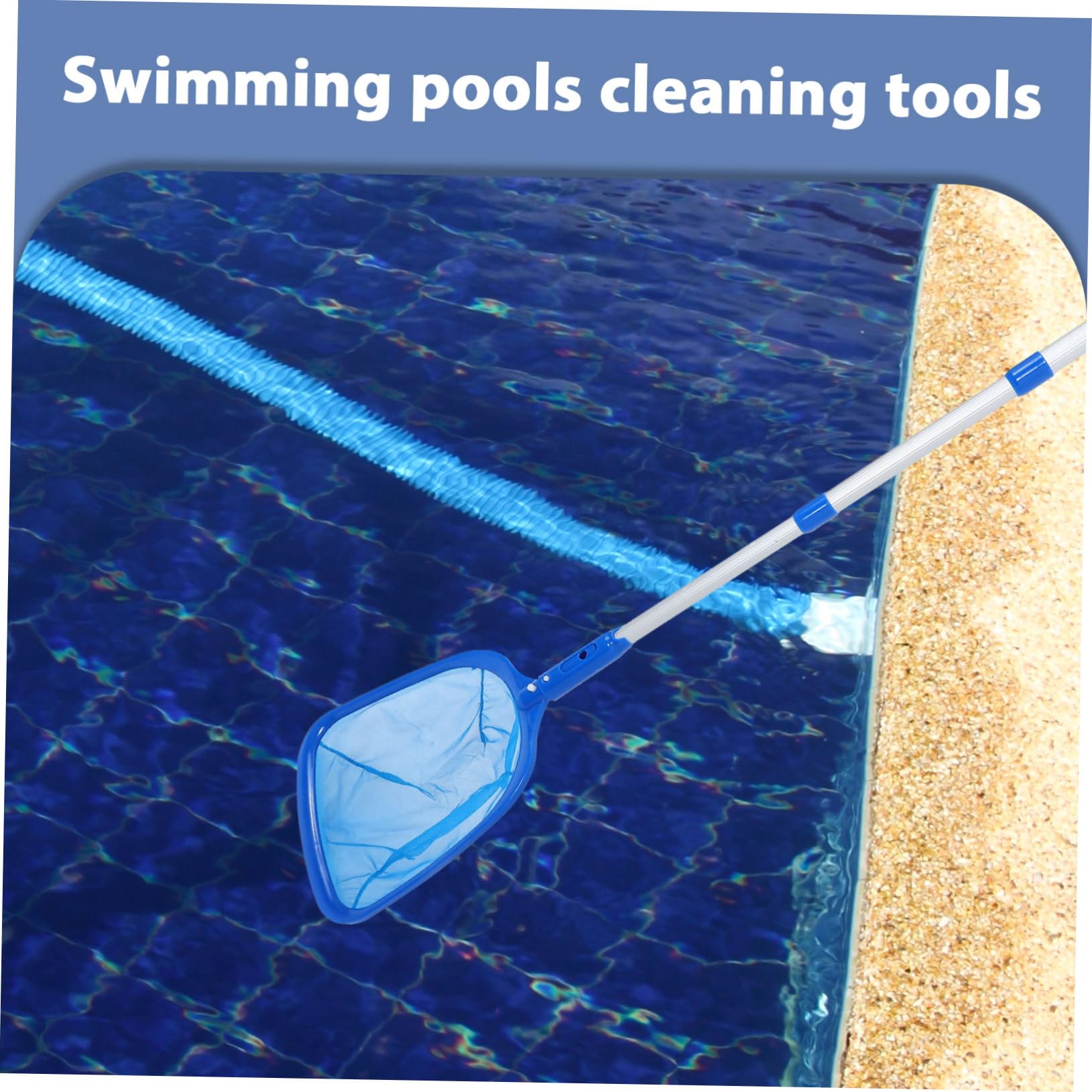 Bodensauger Pool Skimmer mit Teleskopstange und Laubnetzstange aus Aluminiumlegierung und Nylon für Effektive Reinigung von Pool und Poolwänden im Schwimmbad