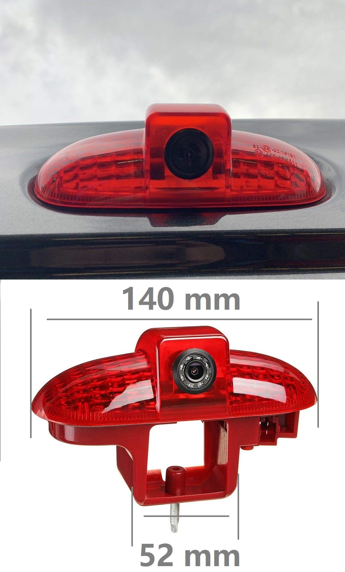 HD 720p Telecamera Retromarcia per Furgone Con Luci Led Terzo Stop Posteriore Telecamere posteriori per Renault Trafic Opel Combo Vauxhall Vivaro Nissan Primastar FIAT Talento 2001-2014