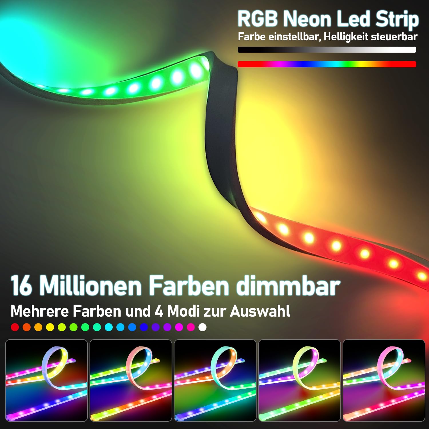 LED Neon Strip 27 Zoll RGB LED Neon Light 12V Dimmbar Neon Lichter mit App-Steuerung, Satte Farben, Musik Sync Ultra Flexibel für Schlafzimmer Wohnzimmer PC Dekor,2er
