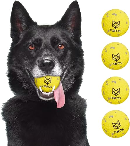 FOFOS Pelotas para perros, juguetes masticables, pelota de tenis para masticadores agresivos, juguetes molares, juguete acuático, bolas
