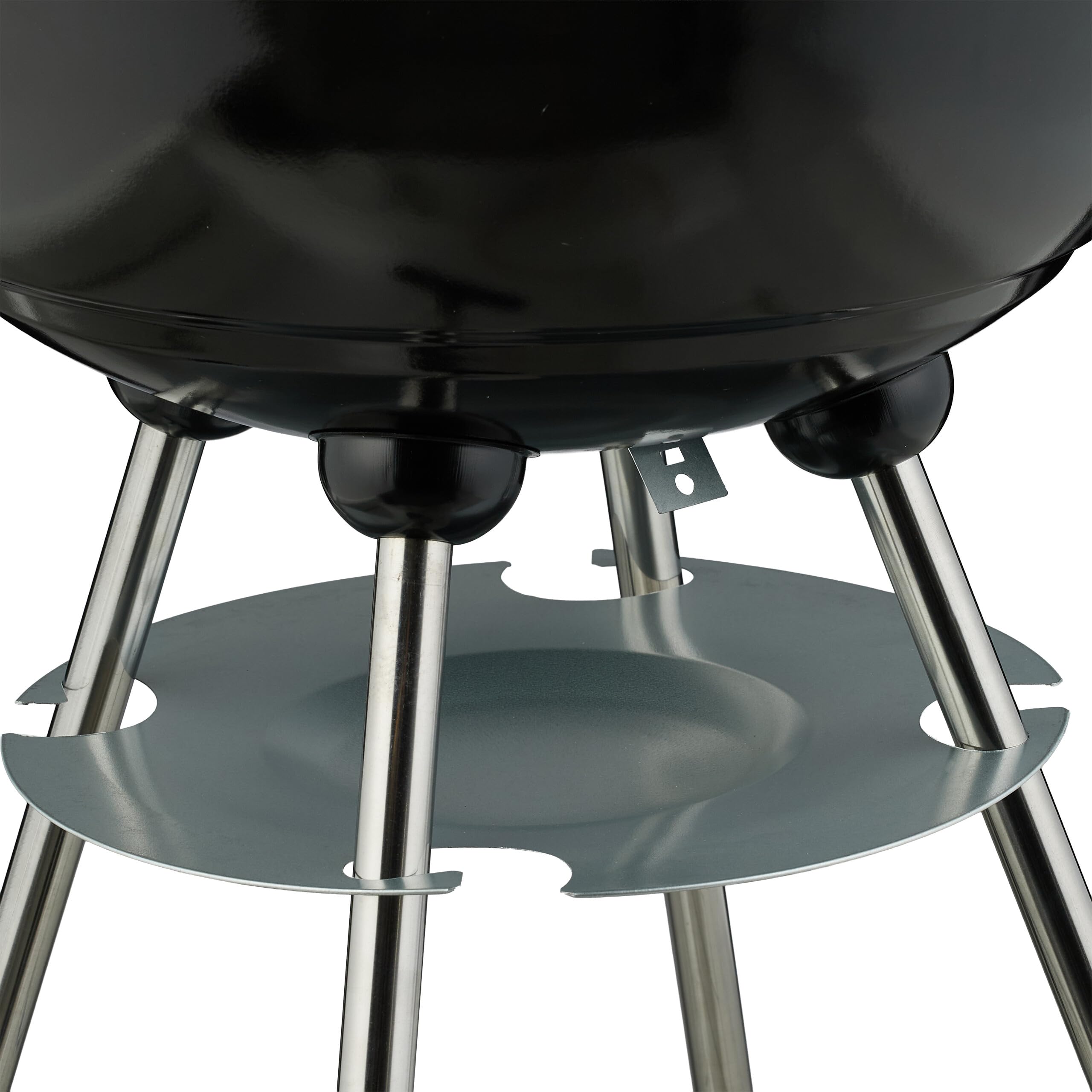 Relaxdays Barbacoa Carbón, 44 cm Ø, Parrilla con Recogedor de Cenizas, Asador Carne, Verdura, con Ruedas, BBQ, Negro