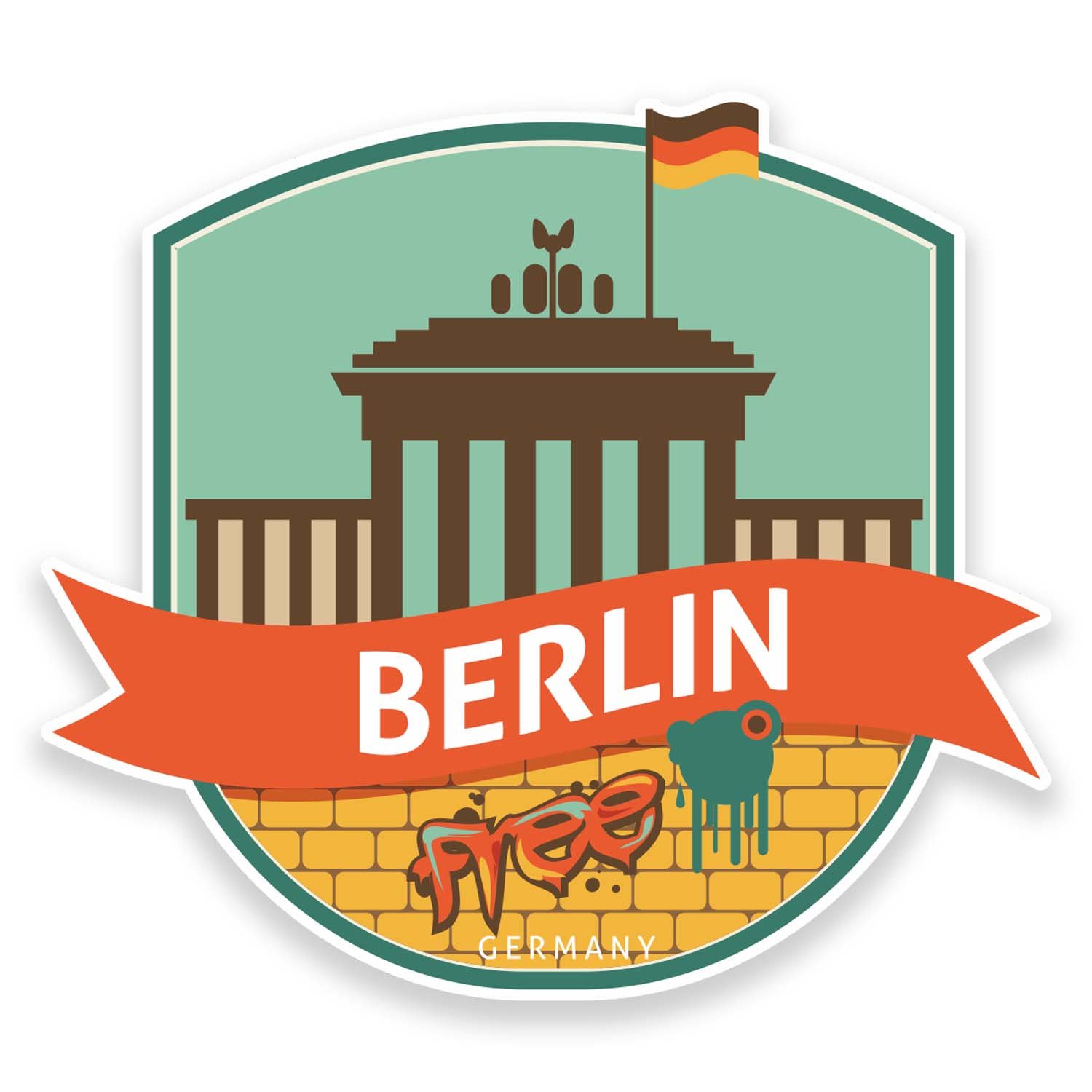 DestinationVinyl 2 x Berlin Germany Vinyl Stickers Laptop Travel Gift Luggage Car Tag Fun #9206 (10cm Wide x 9cm High)