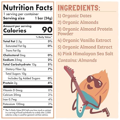 Miniatura 2 de Skout Organic Barras de bocadillos de galletas de almendras para niños (paquete de 18)  Barras de aperitivos orgánicas para niños  Bocadillos
