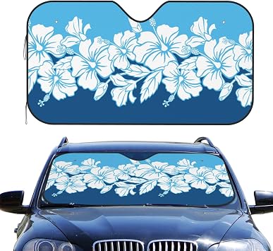 Car Windshield Hibiscus Hybrid pattern Sun Shade for Car Windshield Foldable Car Front Window Sunshade for Cars SUV Trucks Blocks Max UV Rays and Keeps Your Vehicle Cool-M