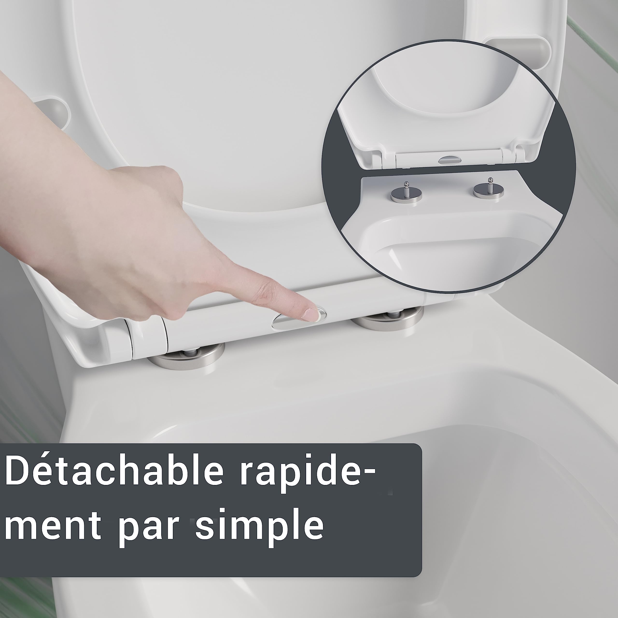 BERNSTEIN Abattant WC Lunette toilettes fermeture amortie, Couvercle ovale dégagement rapide Blanc 45x37x5cm, Résistant chocs & rayures, Universel, Plastique Duroplast Antibactérie - U2004
