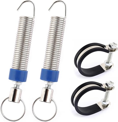 2 muelles de elevación para maletero con 2 abrazaderas, soporte de elevación de choque de repuesto automotriz ajustable, tapa de maletero de
