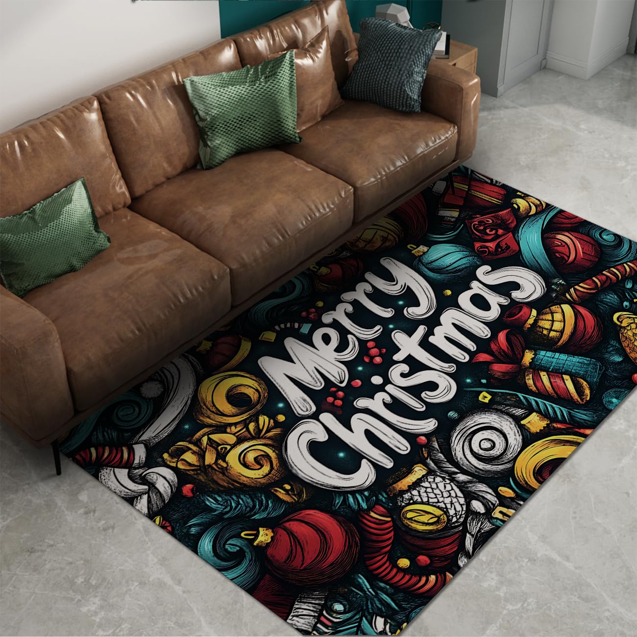 Tapis de Noël intérieur pour créer un salon chaleureux et festif