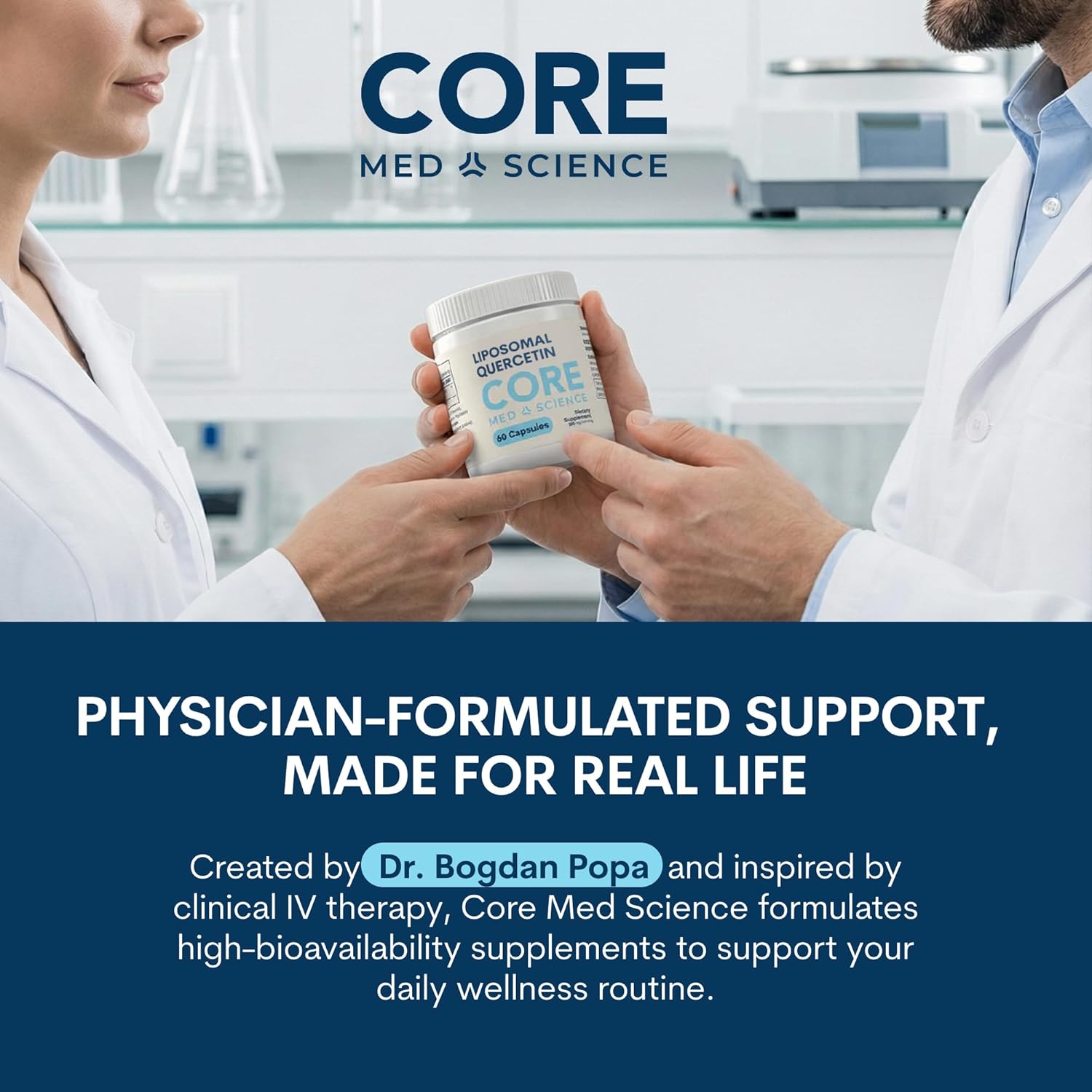 Core Med Science Liposomal Vitamin C, 1000mg - Physician Formulated Vitamin C Supplement for Immune Support, Collagen & Skin Health – 180 High Absorption Bioavailable Capsules, Made in USA