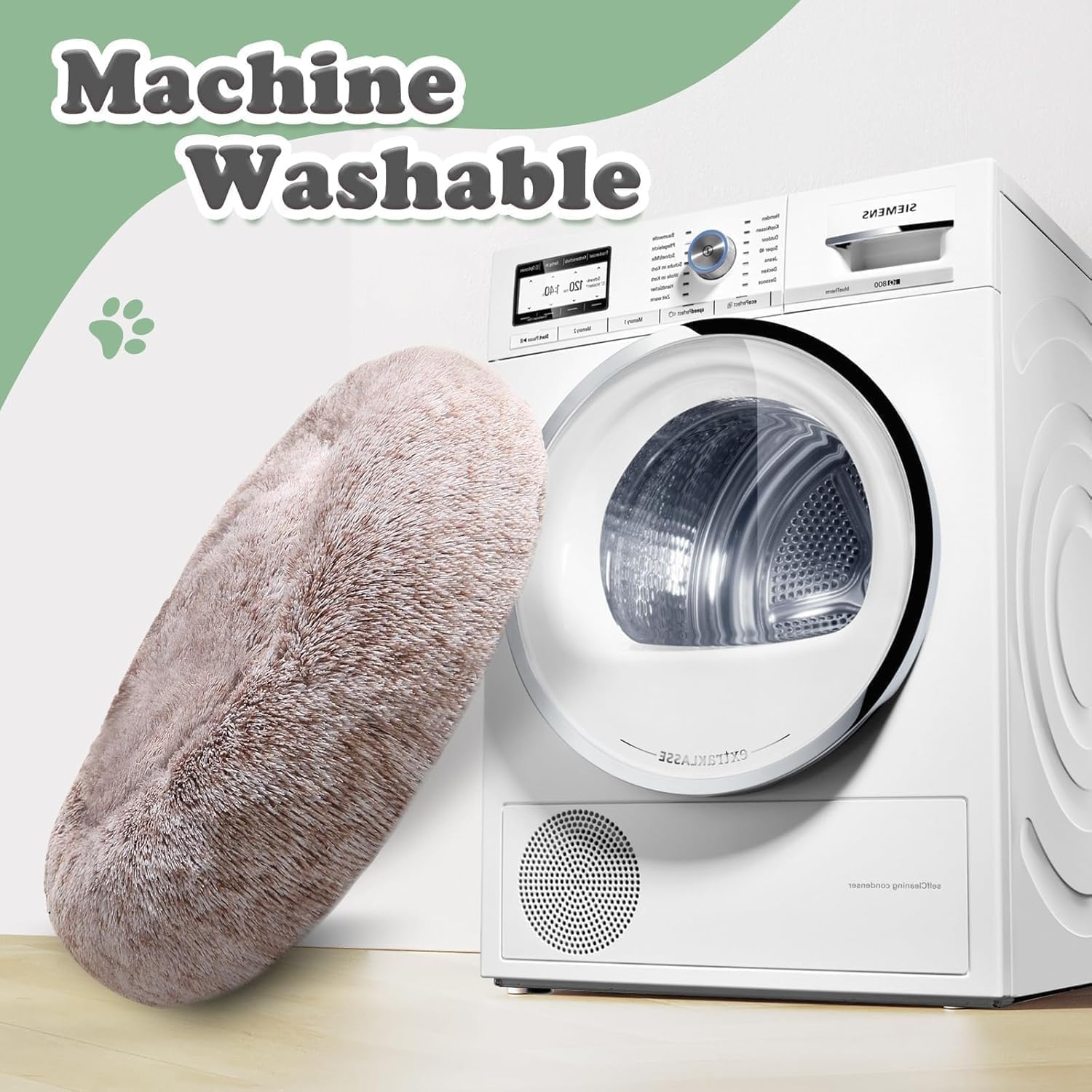 JOLLYVOGUE Dog Beds Large Sized Dog, 36 inches Calming Soft Anti-Anxiety Donut Dogs Bed, Washable Round Fluffy Cushion for Large Pets, Fits up to 80 lbs Pets