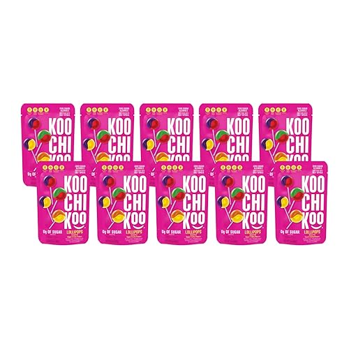 Miniatura 6 de Koochikoo Bolsa de paletas orgánicas y sin azúcar, sabores de frutas surtidos, sin azúcar añadido, sin gluten y veganas, 10 paletas (paquete de 4
