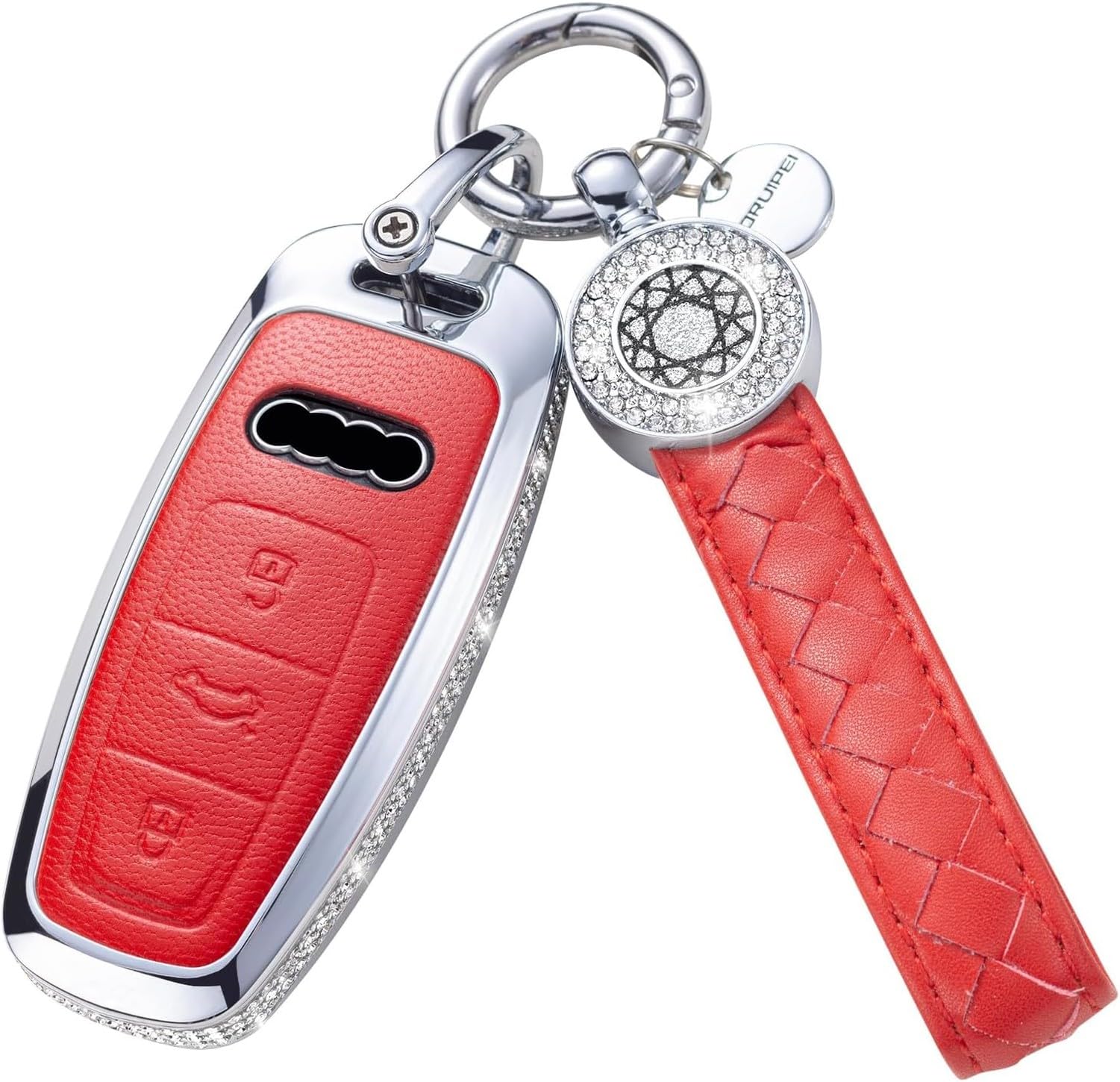 KGAIXN Silicone Key Fob Cover Case with Keychain for Car Keys, Model 2(red)