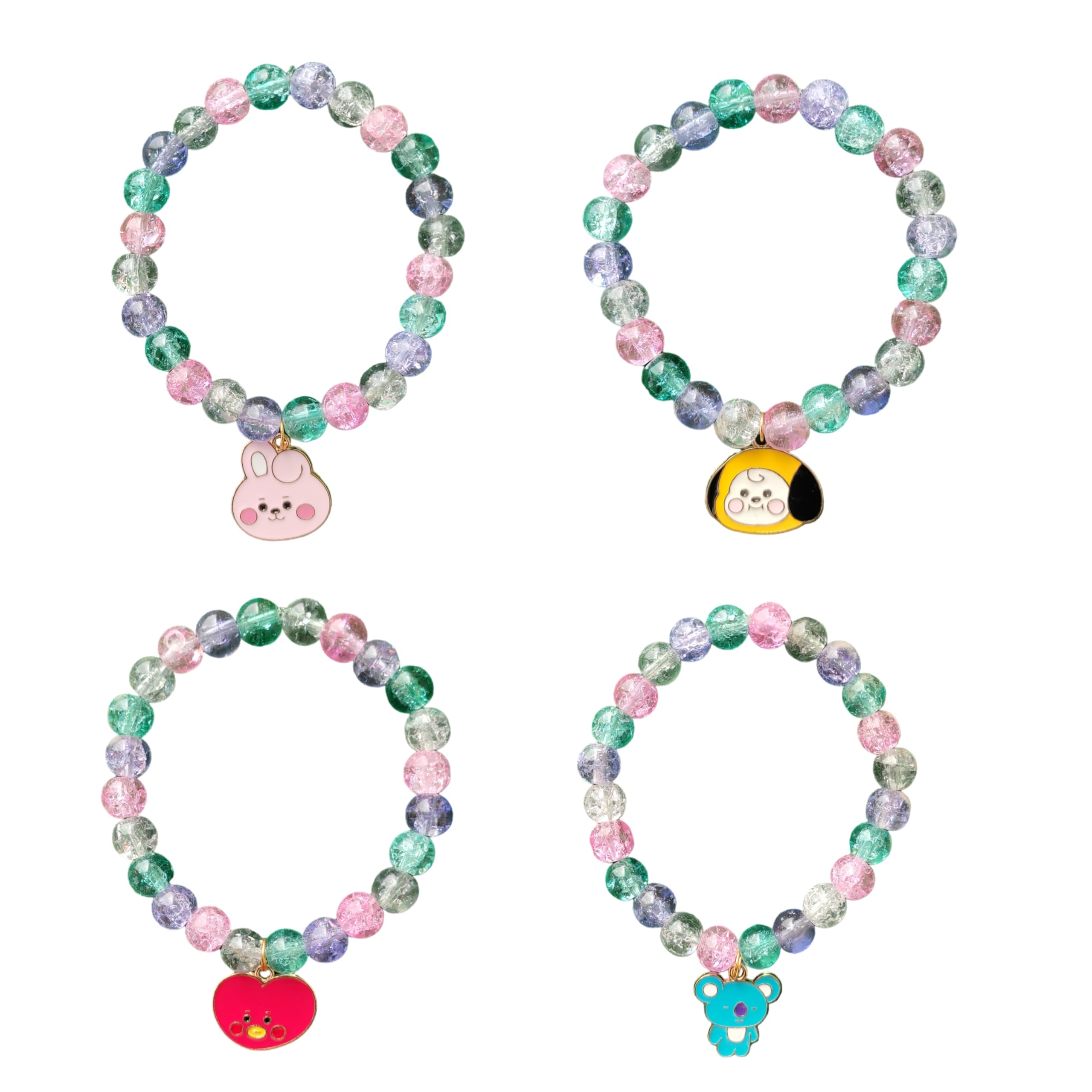 Pack Of 4 (Cooky,Tata,Chimmy,Koya) Cute Korean BTS Character Charms Beads Bracelet Combo For Women And Girls|Accessories Gift For BTS Army (B0CWD8LXN3) Amazon Price History, Amazon Price Tracker
