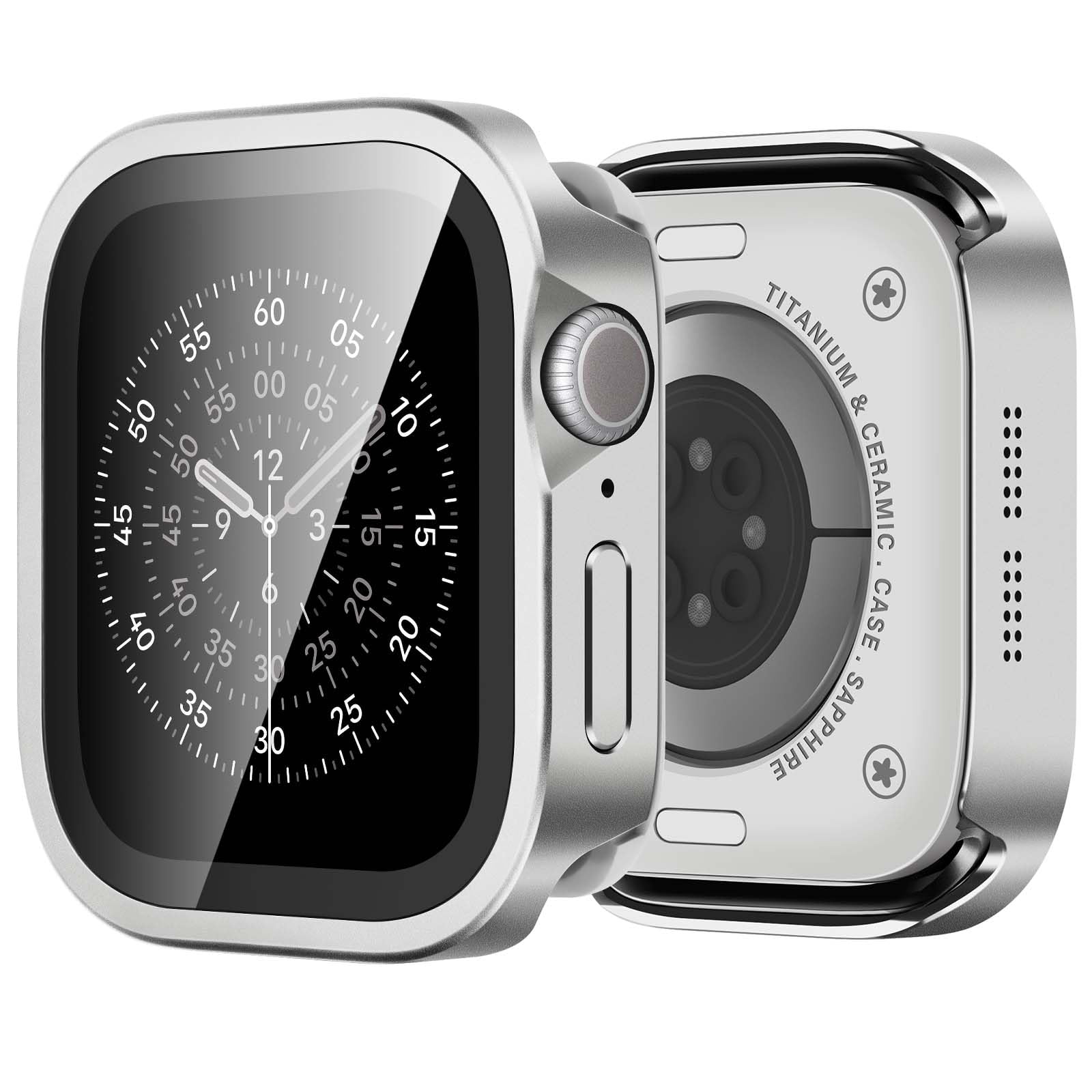 Funda de aluminio para iWatch 11 46mm plata con corte CNC y acabado premium 8