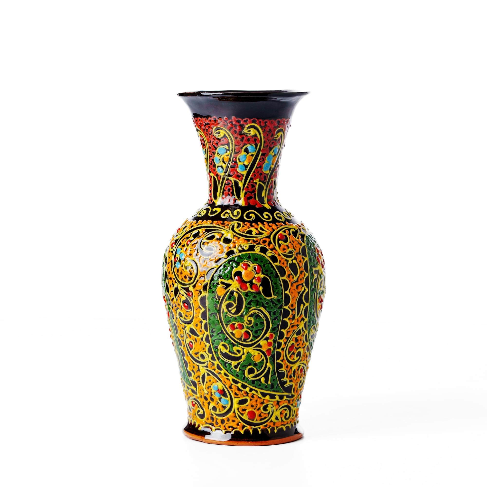 Handmade Ceramic Vase Uzbek Uzbekistan Dots Work Medium