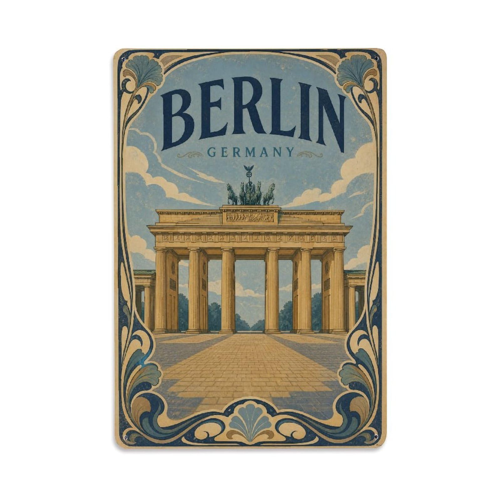 Vintage Travel Germany Berlin Metal Tin Sign