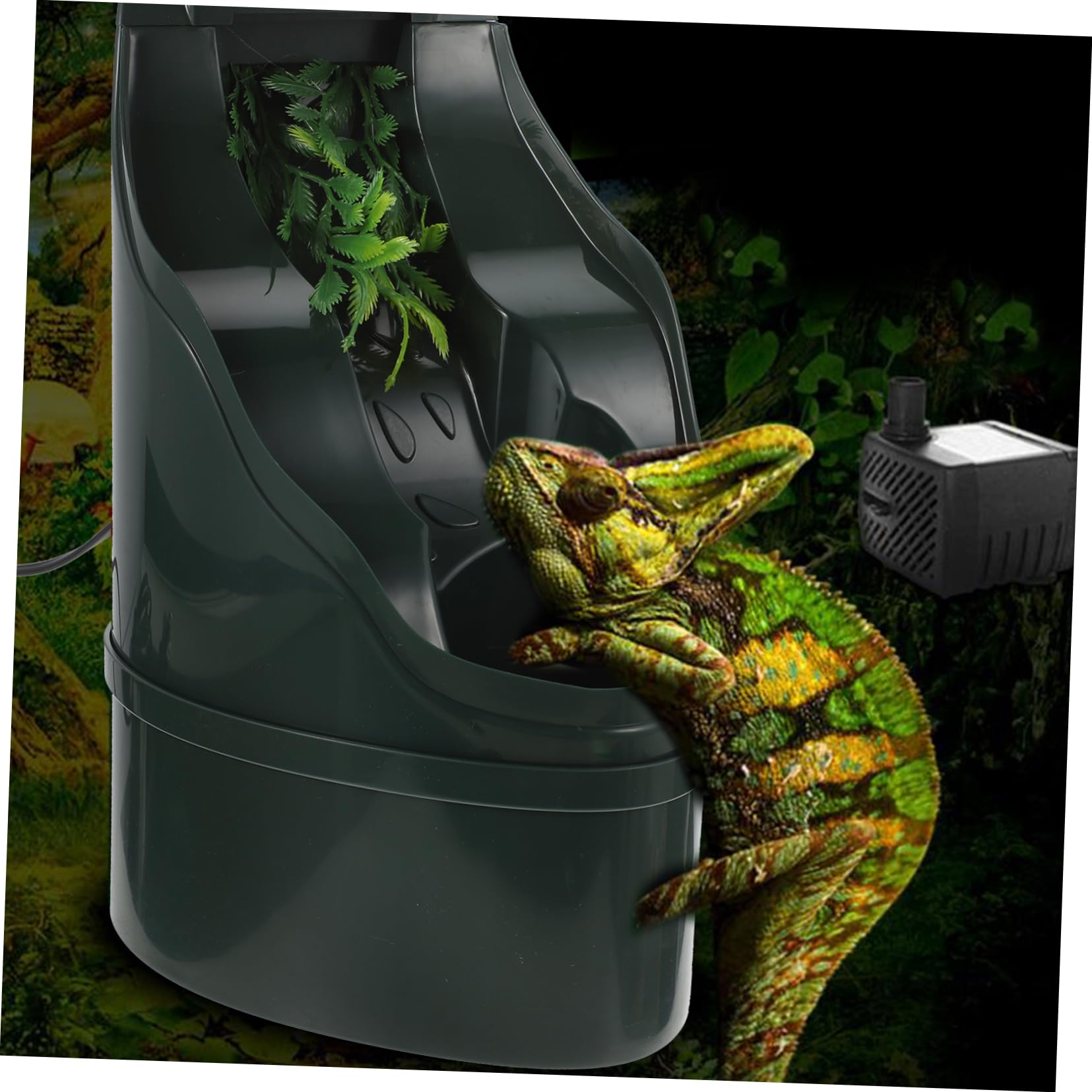 SUPVOX Pet Feeder Lizard Water Bowl Self-Running Water Pump Fresh Oxygenated Drinking Unique Decorative Fountain