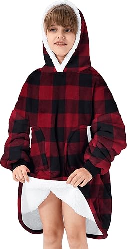 Zando Manta con capucha 2024, manta para niños y adultos, regalo cómoda, sudadera con capucha de gran tamaño, forro polar Sherpa