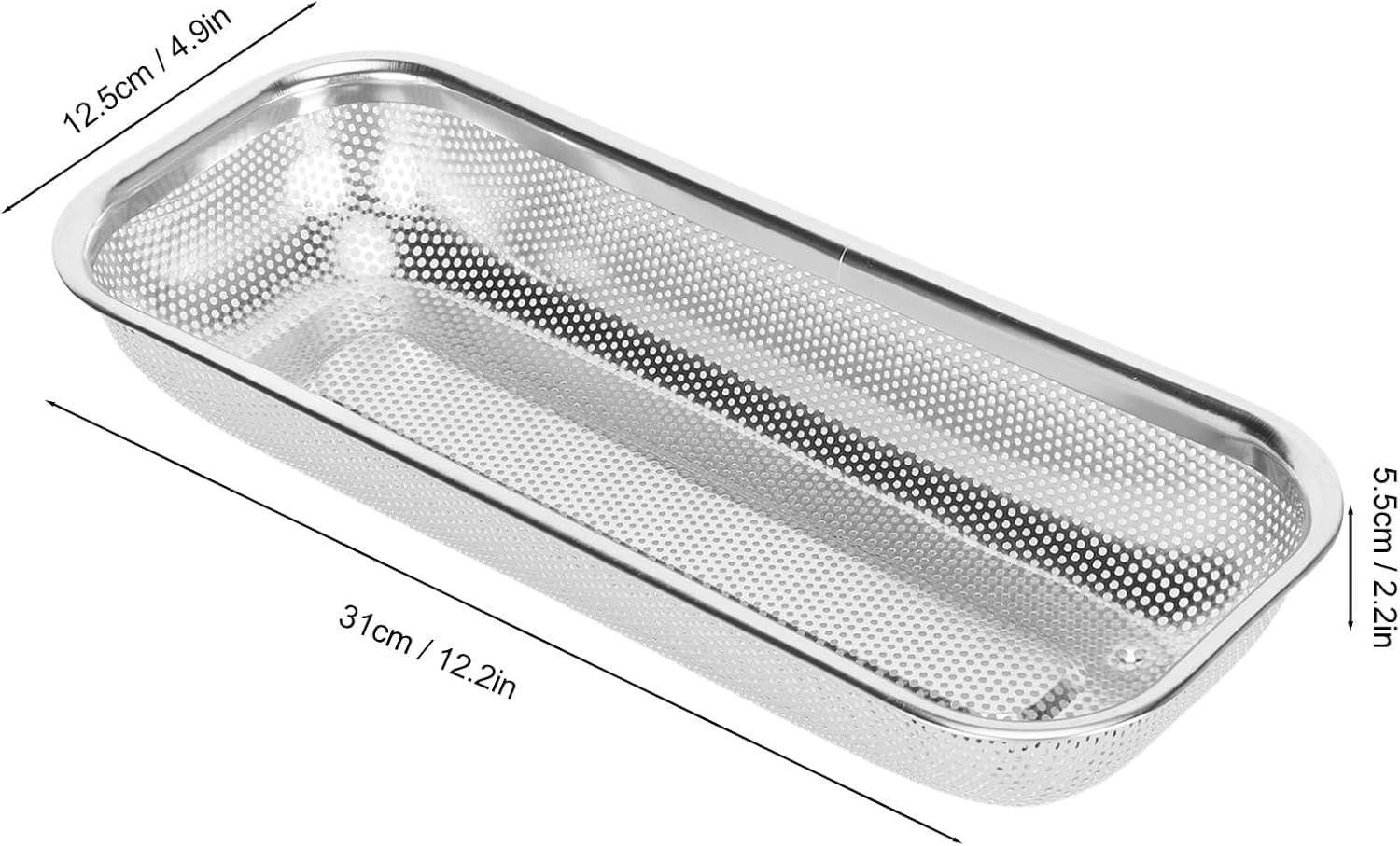VBM Stainless Steel Rice Bowl Square Utensil Drying Rack Cabinet Chopstick Holder For Kitchen Cutlery Basket Rice Wash Space-Saving Bottom Drain Hole for Countertop 1