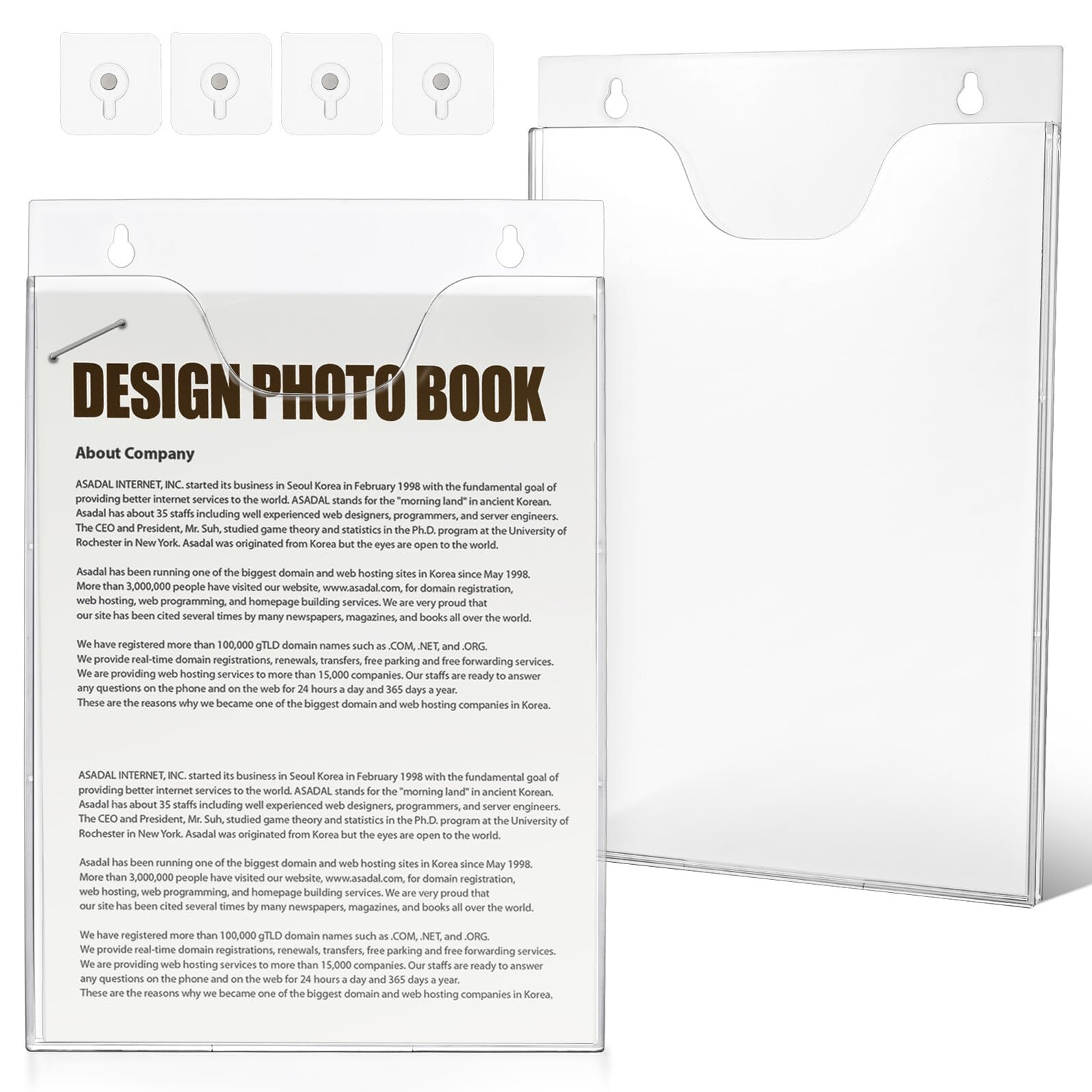 SUPVOX Portadocumenti da Parete in Acrilico Trasparente Verticale Organizer Porta Opuscoli e Porta Buste per Ufficio e Casa Supporto da Parete Robusto per Brochure Riviste e Lettere