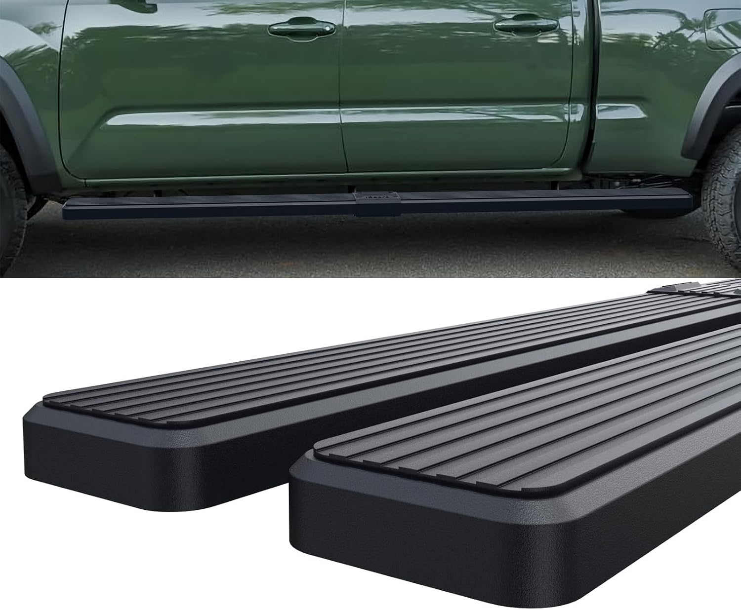 Wheel-to-Wheel HD Ridez 6" Stainless Steel Side Steps Compatible with Toyota Tacoma 2005-2023 Double Crew Cab 6ft Bed (Nerf Bar Side Bars)