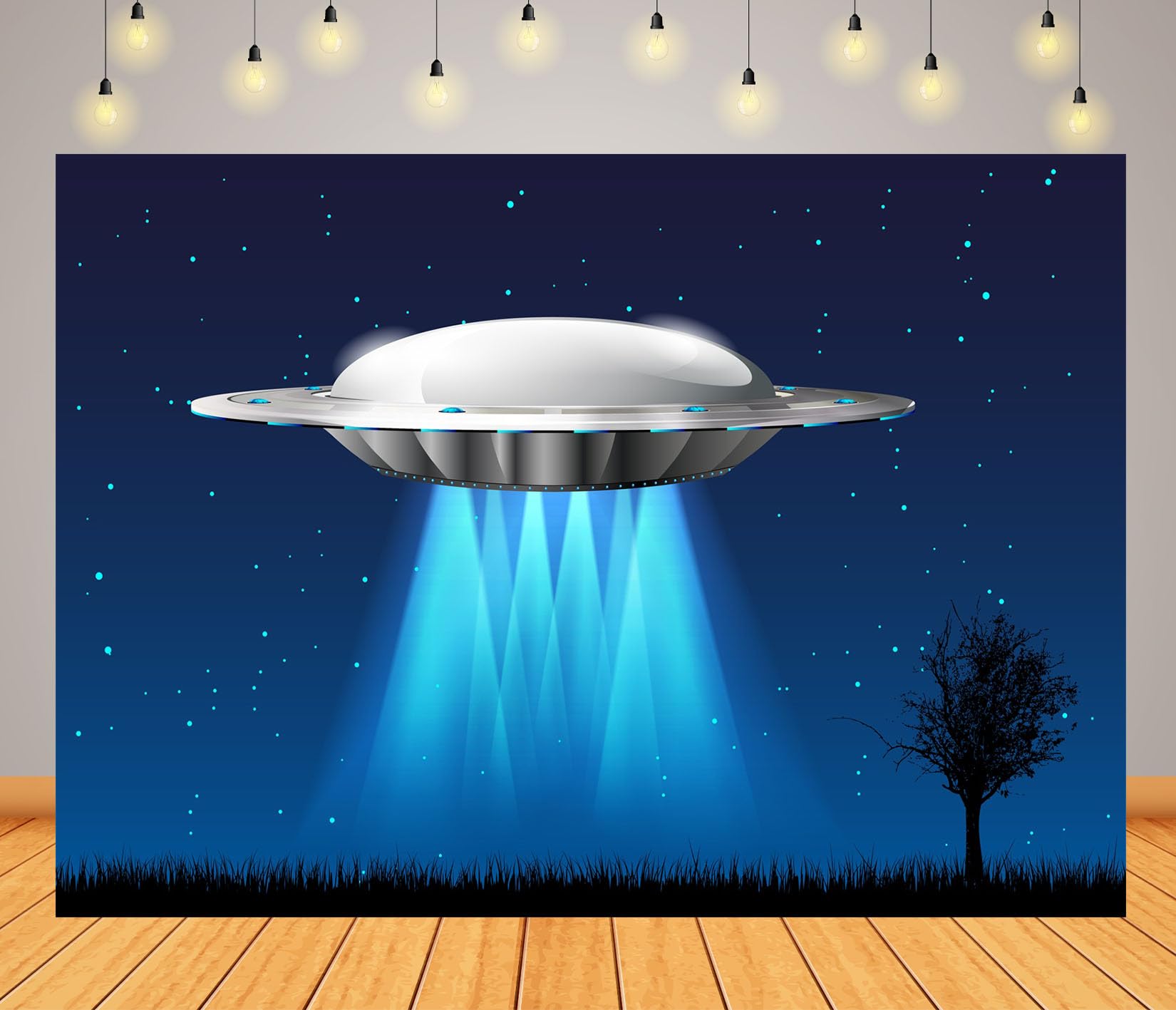 10x6.5FT (3x2m) UFO Con Raggio Blu Sfondo Fotografico