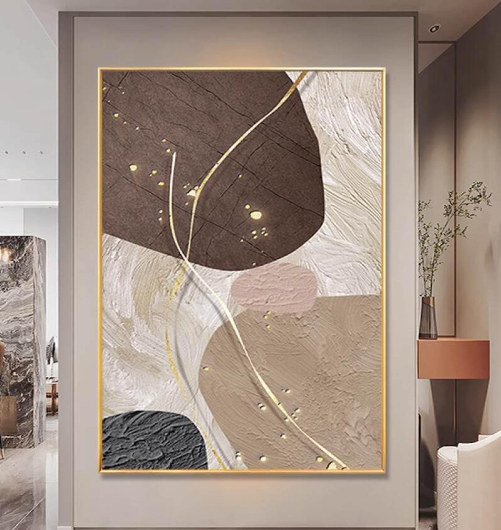 Peinture à l'huile de luxe léger tableau abstrait peint main 120