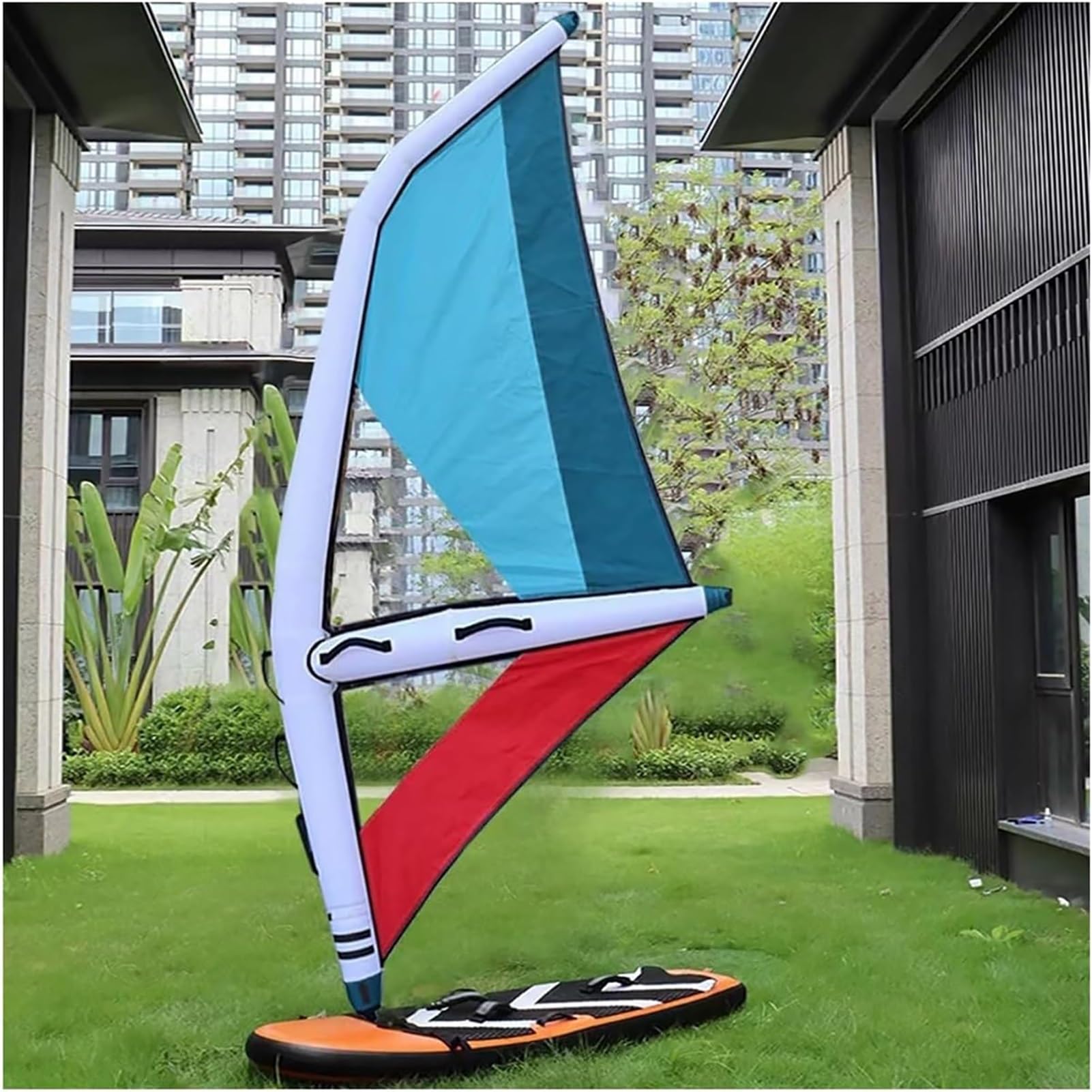 Tabla de remo inflable con vela de windsurf, tela Oxford duradera y diseño de PVC para adultos, perfecta para surf y juegos acuáticos