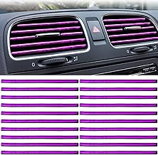 Set of 20 Car Interior Tuning Car Accessories Interior Decoration Sticker Tuning Car 20 cm Fits All Right Air Vents (Ice Purple)