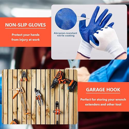 Miniatura 3 de LCGP Barra de herramientas de extensión de llave de 13.5 pulgadas con agujero de 1/2 pulgada de largo para un máximo apalancamiento y mayor par de