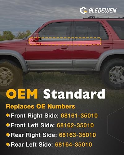 Miniatura 4 de Cinta de sellado para ventana, compatible con Toyota 4Runner de 4 puertas 1996-2002, juego de cinturón de sellado de moldura de ventana