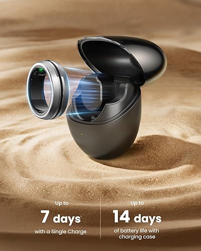 Miniatura 8 de RENPHO Lynx Smart Ring - Seguimiento de sueño y actividad durante todo el día, incluye funda de carga, regalos para hombres, batería de 7 días,