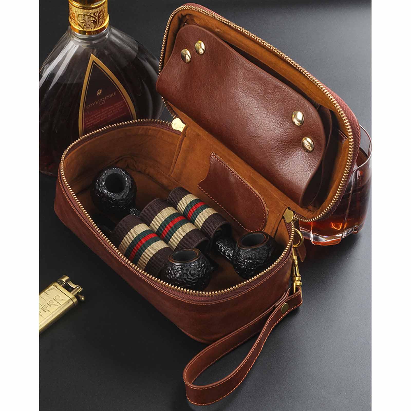 Borsa per tabacco, Custodia for Tabacco, for In Pelle Holer - for Pipe In Di Vacchetta Accessori for Sigari for Regali Da Uomo