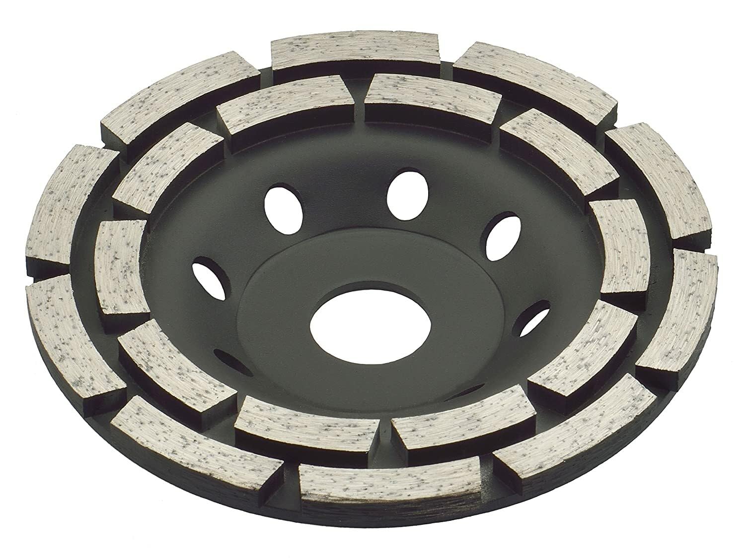 TRONGAARD Diamant Schleifteller/Schleiftopf 125mm/ 22,23mm Doppelreihig (Beton, Estrich, Fliesenkleber, Putz, STein, etc) (19mm Gesamthöhe)